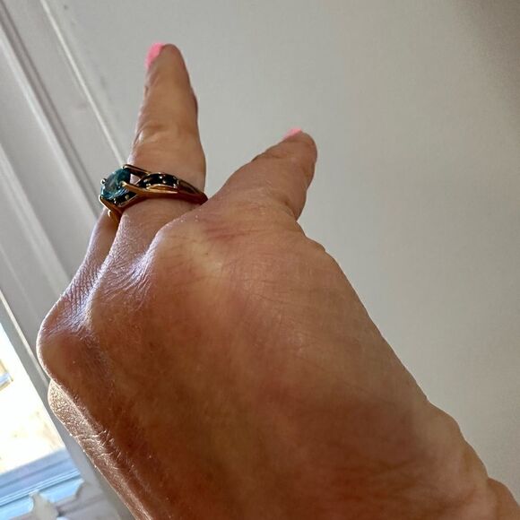 14K Yellow Gold 0.47 Carat Apatite & 1.74 Carat Oval Zircon ring - Picture 5 of 9